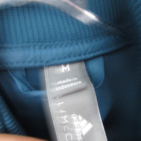 Adidas Stella McCartney Vest Medium Teal Run Gilet Shell Hood Travel Pockets‎ - Picture 4 of 11